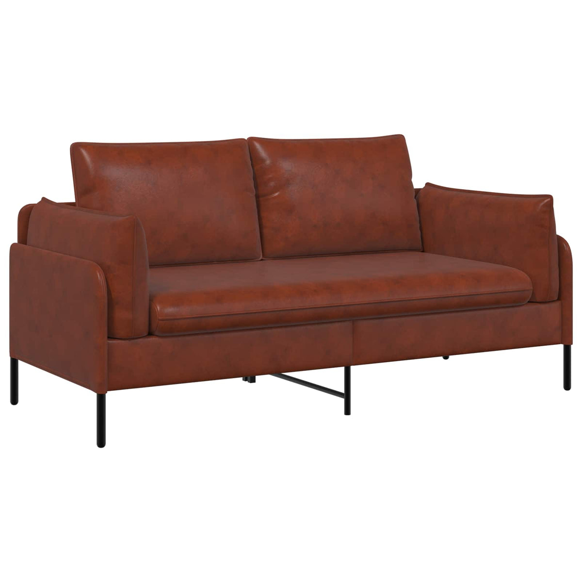 2-Seater Sofa Shiny Brown 188 x 81 x 89 cm Faux Leather