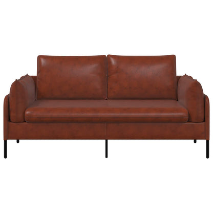 2-Seater Sofa Shiny Brown 188 x 81 x 89 cm Faux Leather