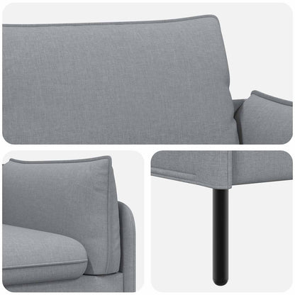 3-Seater Sofa Light Grey 222 x 81 x 89 cm Fabric