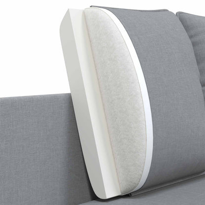 3-Seater Sofa Light Grey 222 x 81 x 89 cm Fabric