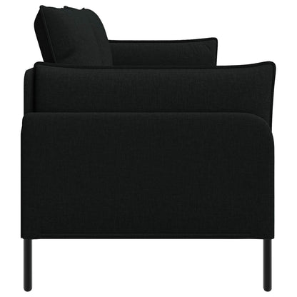 3-Seater Sofa Black 222 x 81 x 89 cm Fabric