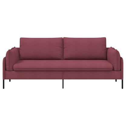 3-Seater Sofa Wine Red 222 x 81 x 89 cm Fabric
