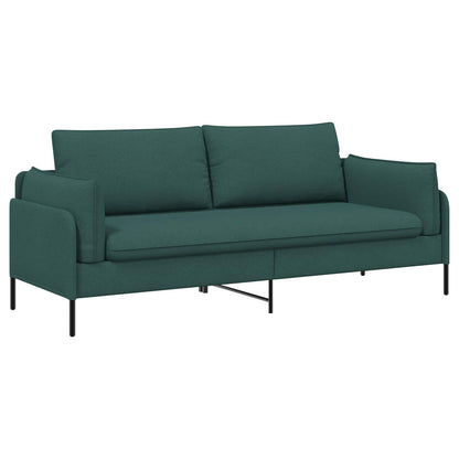 3-Seater Sofa Dark Green 222 x 81 x 89 cm Fabric
