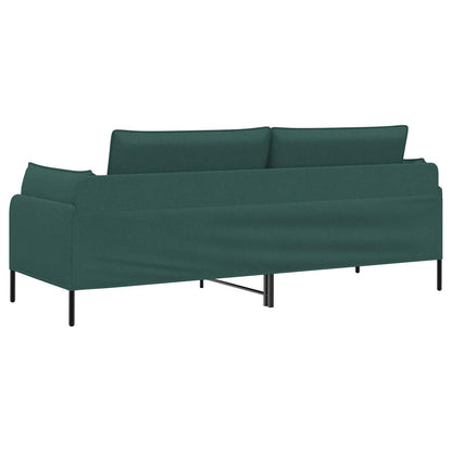 3-Seater Sofa Dark Green 222 x 81 x 89 cm Fabric