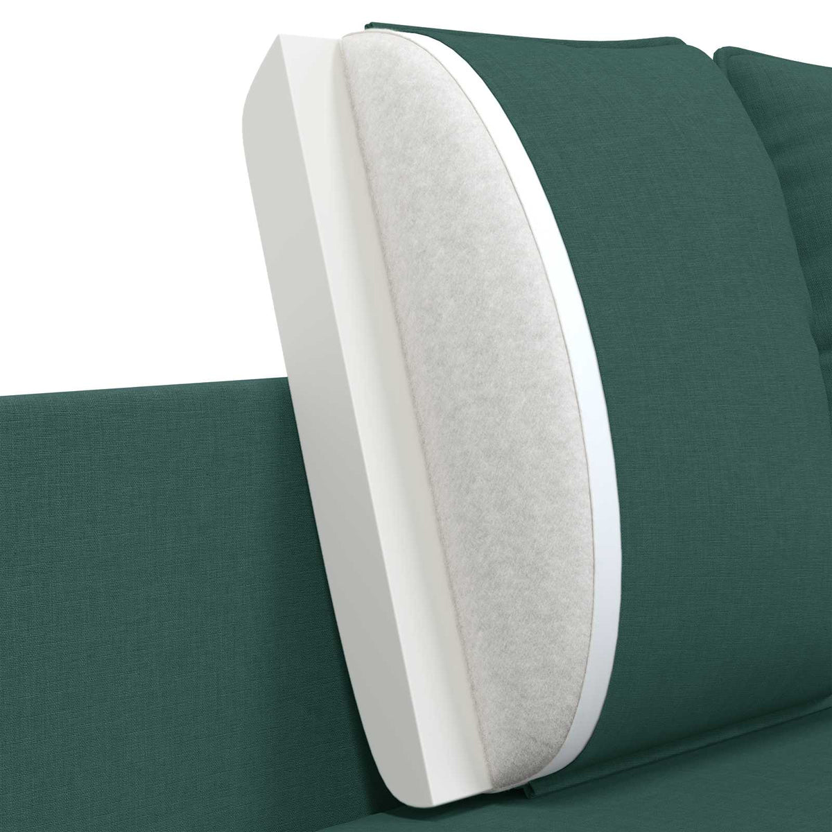 3-Seater Sofa Dark Green 222 x 81 x 89 cm Fabric