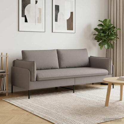 3-Seater Sofa Taupe 222 x 81 x 89 cm Fabric