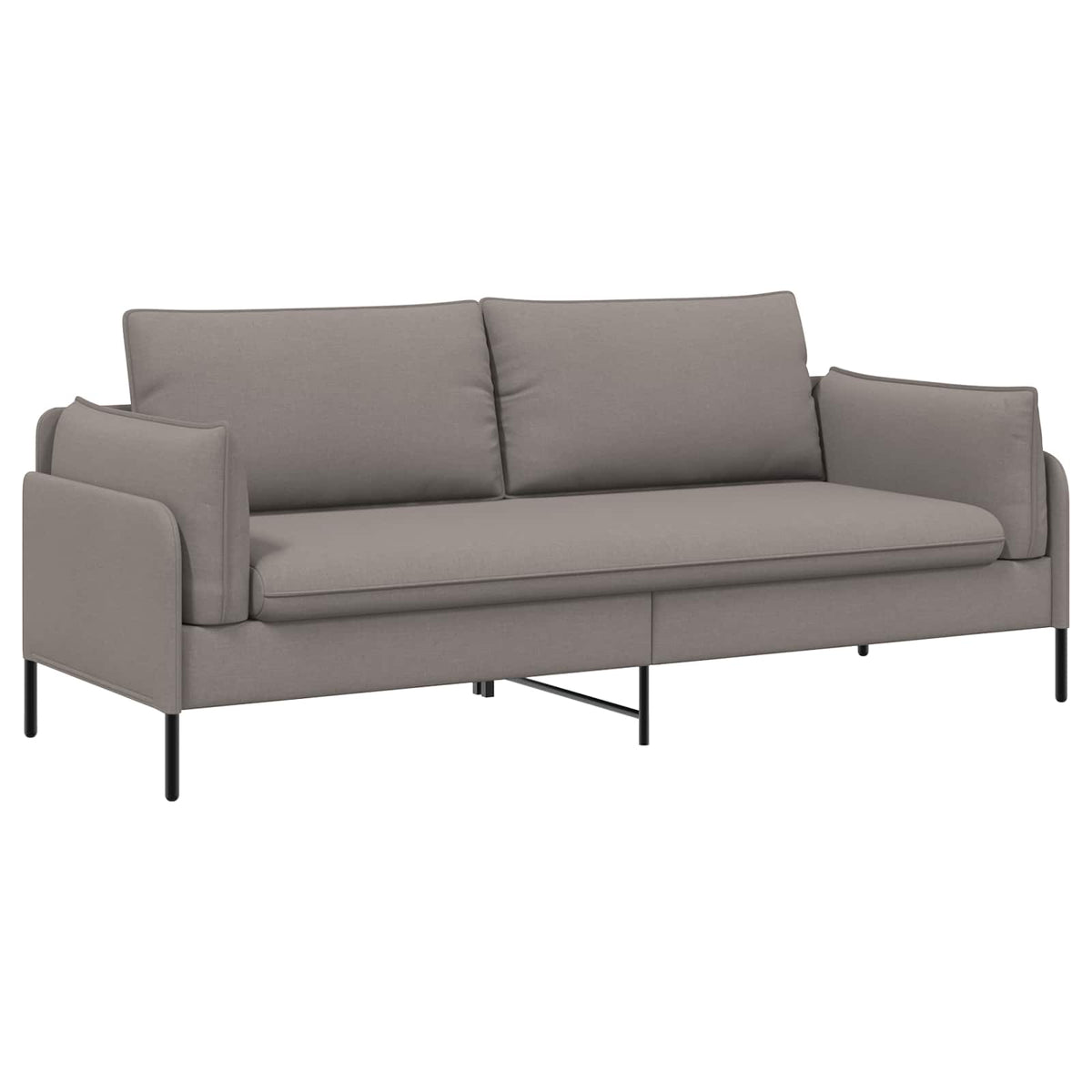 3-Seater Sofa Taupe 222 x 81 x 89 cm Fabric