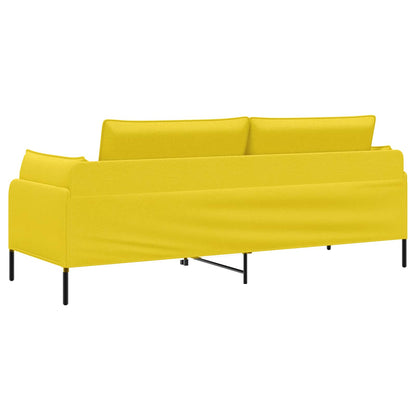 3-Seater Sofa Light Yellow 222 x 81 x 89 cm Fabric