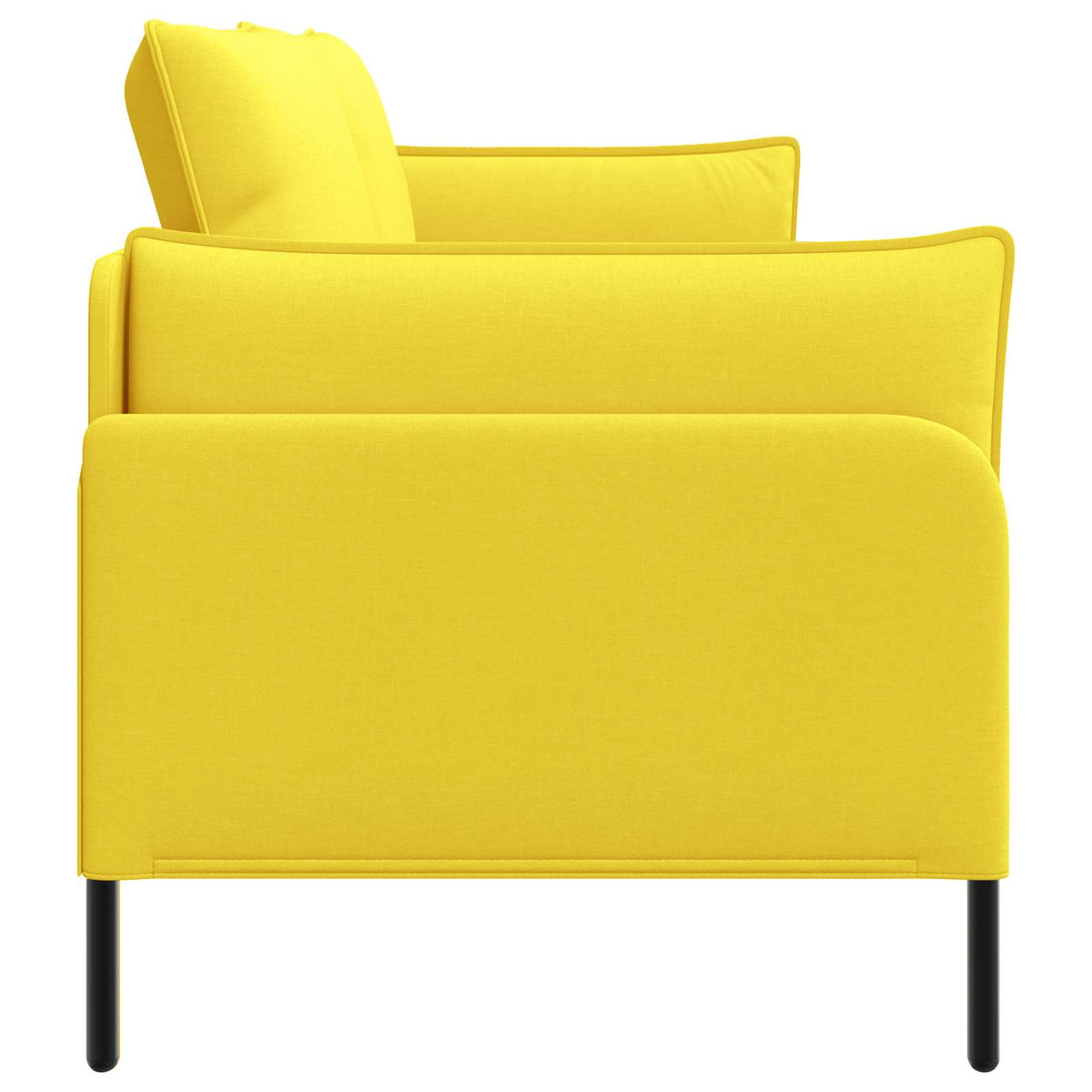 3-Seater Sofa Light Yellow 222 x 81 x 89 cm Fabric