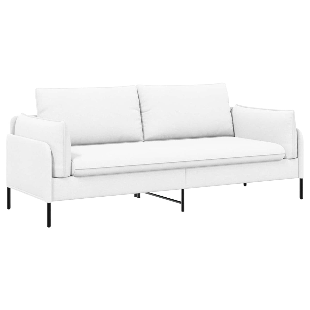 3-Seater Sofa White 222 x 81 x 89 cm Fabric