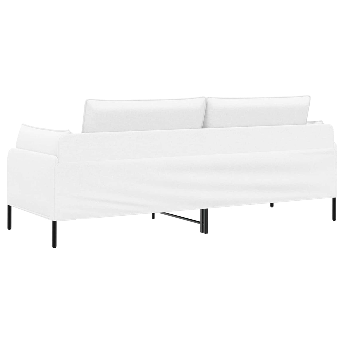3-Seater Sofa White 222 x 81 x 89 cm Fabric