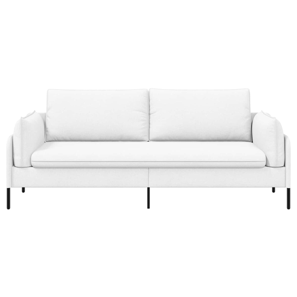 3-Seater Sofa White 222 x 81 x 89 cm Fabric