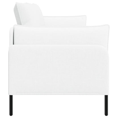 3-Seater Sofa White 222 x 81 x 89 cm Fabric