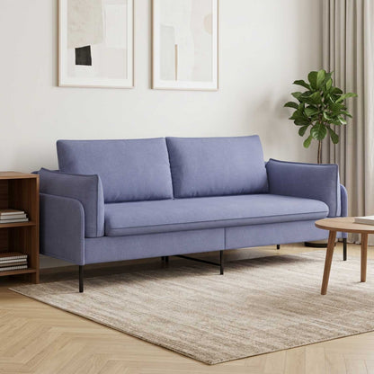 3-Seater Sofa Jeans Blue 222 x 81 x 89 cm Fabric