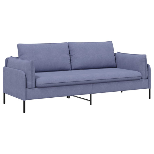 3-Seater Sofa Jeans Blue 222 x 81 x 89 cm Fabric
