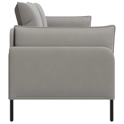 3-Seater Sofa Light Grey 222 x 81 x 89 cm Velvet