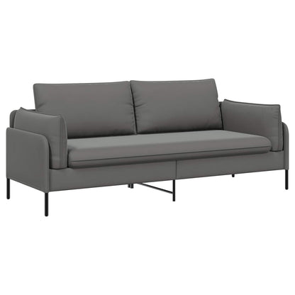 3-Seater Sofa 3-Seater Dark Grey 222 x 81 x 89 cm Velvet
