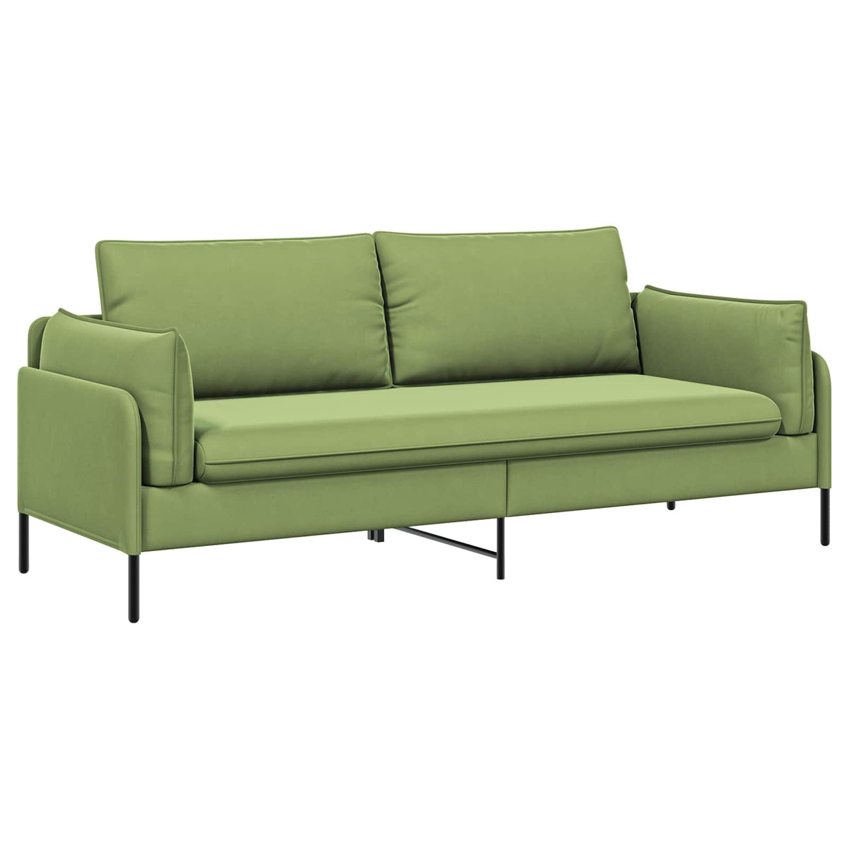 3-Seater Sofa 3-Seater Light Green 222 x 81 x 89 cm Velvet