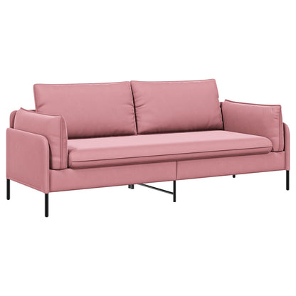 3-Seater Sofa Pink 222 x 81 x 89 cm Velvet