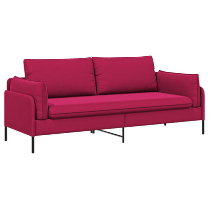3-Seater Sofa 3-Seater Wine Red 222 x 81 x 89 cm Velvet
