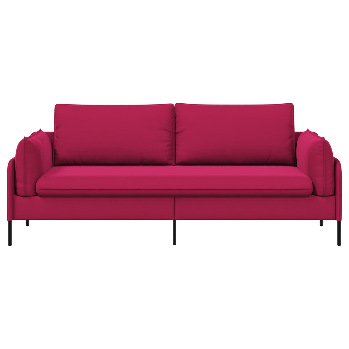 3-Seater Sofa 3-Seater Wine Red 222 x 81 x 89 cm Velvet