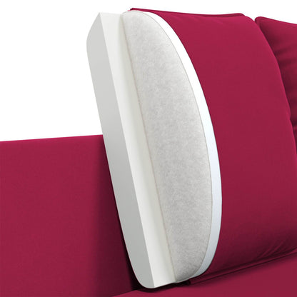 3-Seater Sofa 3-Seater Wine Red 222 x 81 x 89 cm Velvet