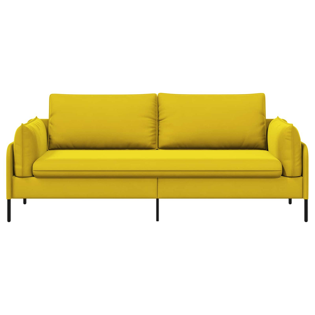 3-Seater Sofa 3-Seater Yellow 222 x 81 x 89 cm Velvet