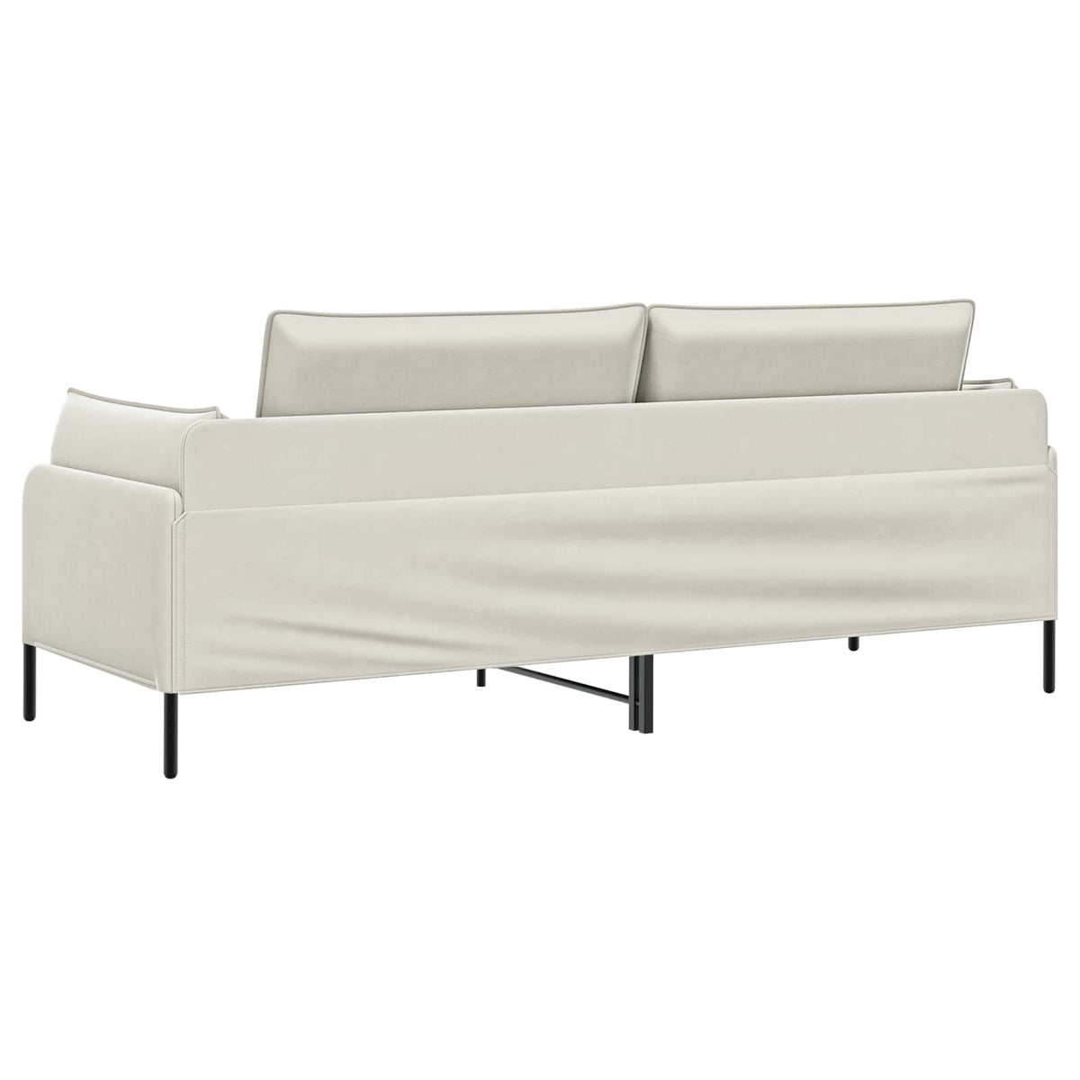 3-Seater Sofa Cream 222 x 81 x 89 cm Velvet