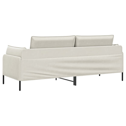 3-Seater Sofa Cream 222 x 81 x 89 cm Velvet