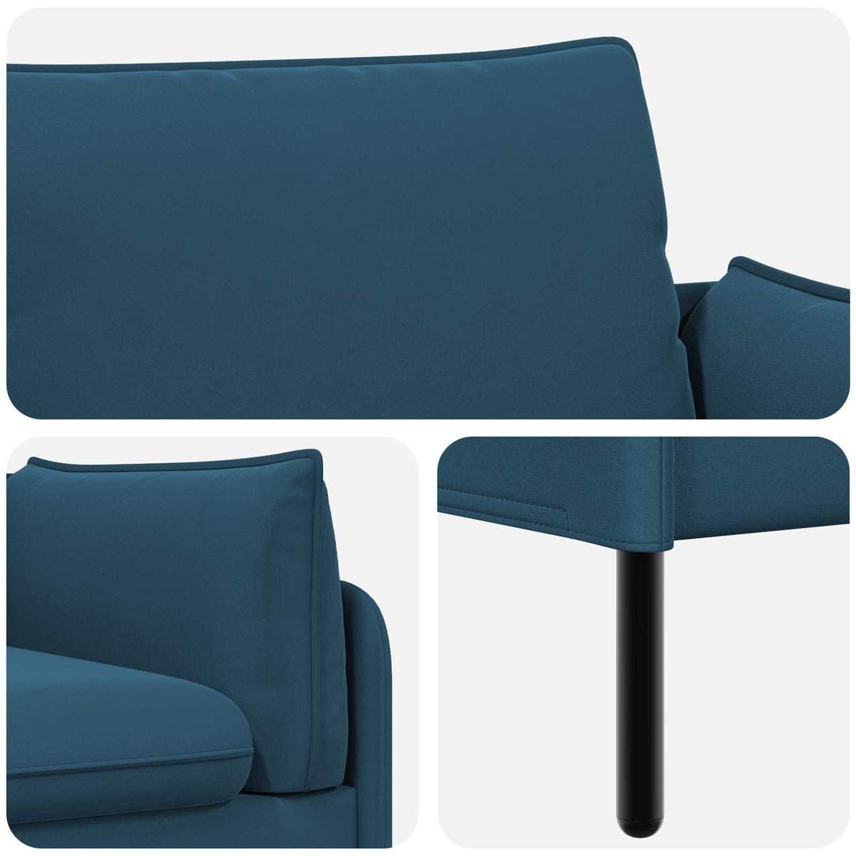 3-Seater Sofa 3-Seater Blue 222 x 81 x 89 cm Velvet
