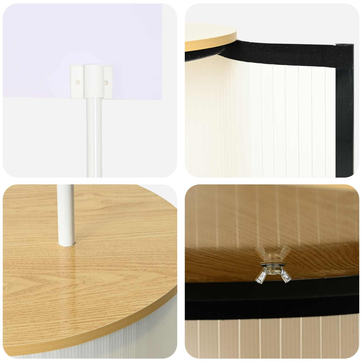 Trade Show Counter Light Brown and White 90 x 48 x 200 cm