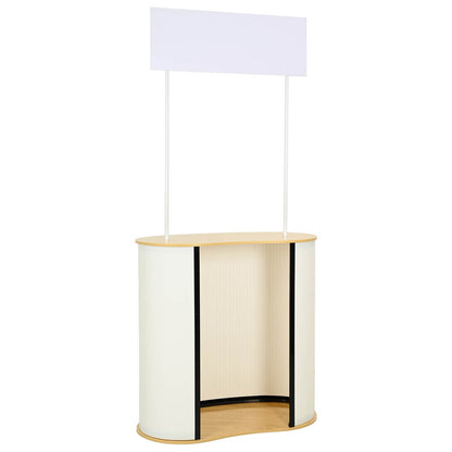 Trade Show Counter Light Brown and White 90 x 48 x 200 cm