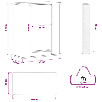 Trade Show Counter Black and White 80 x 40 x 93 cm