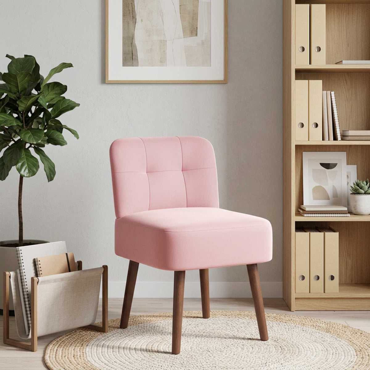 Slipper Chair Pink Velvet
