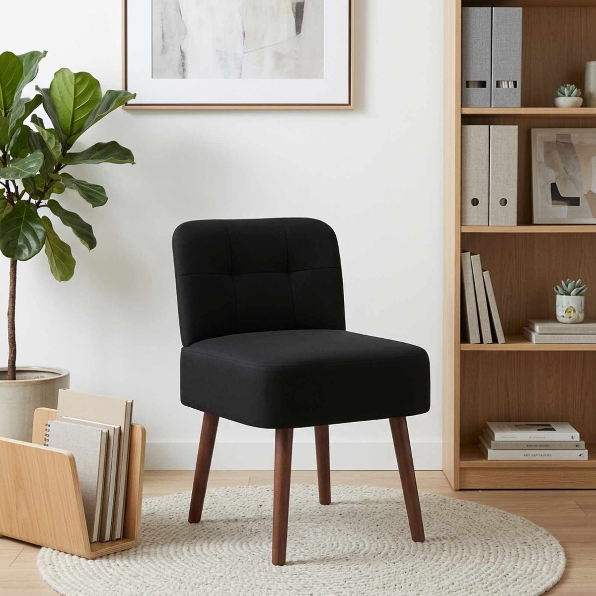 Slipper Chair Black Velvet