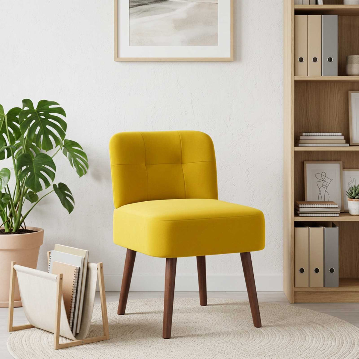 Slipper Chair Yellow Velvet