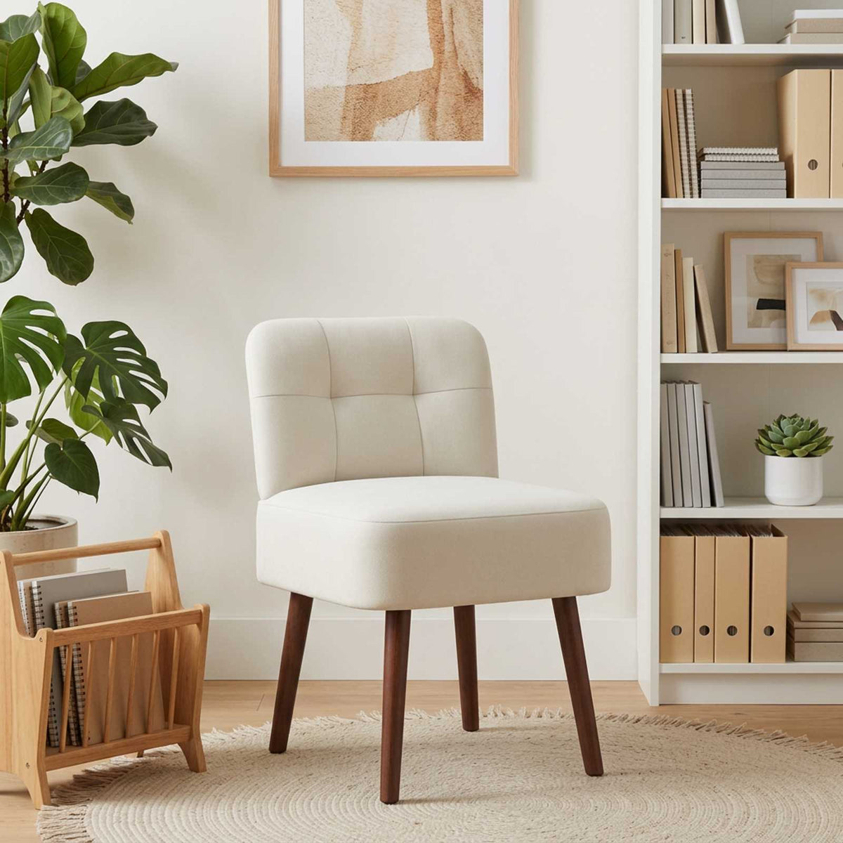 Slipper Chair Cream Velvet
