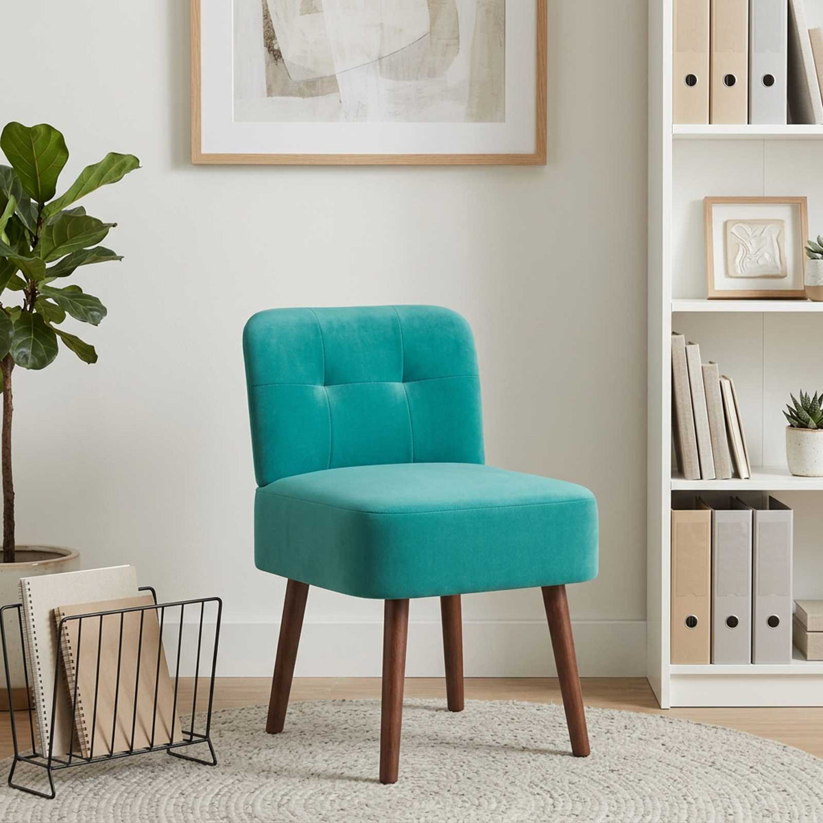 Slipper Chair Turquoise Velvet