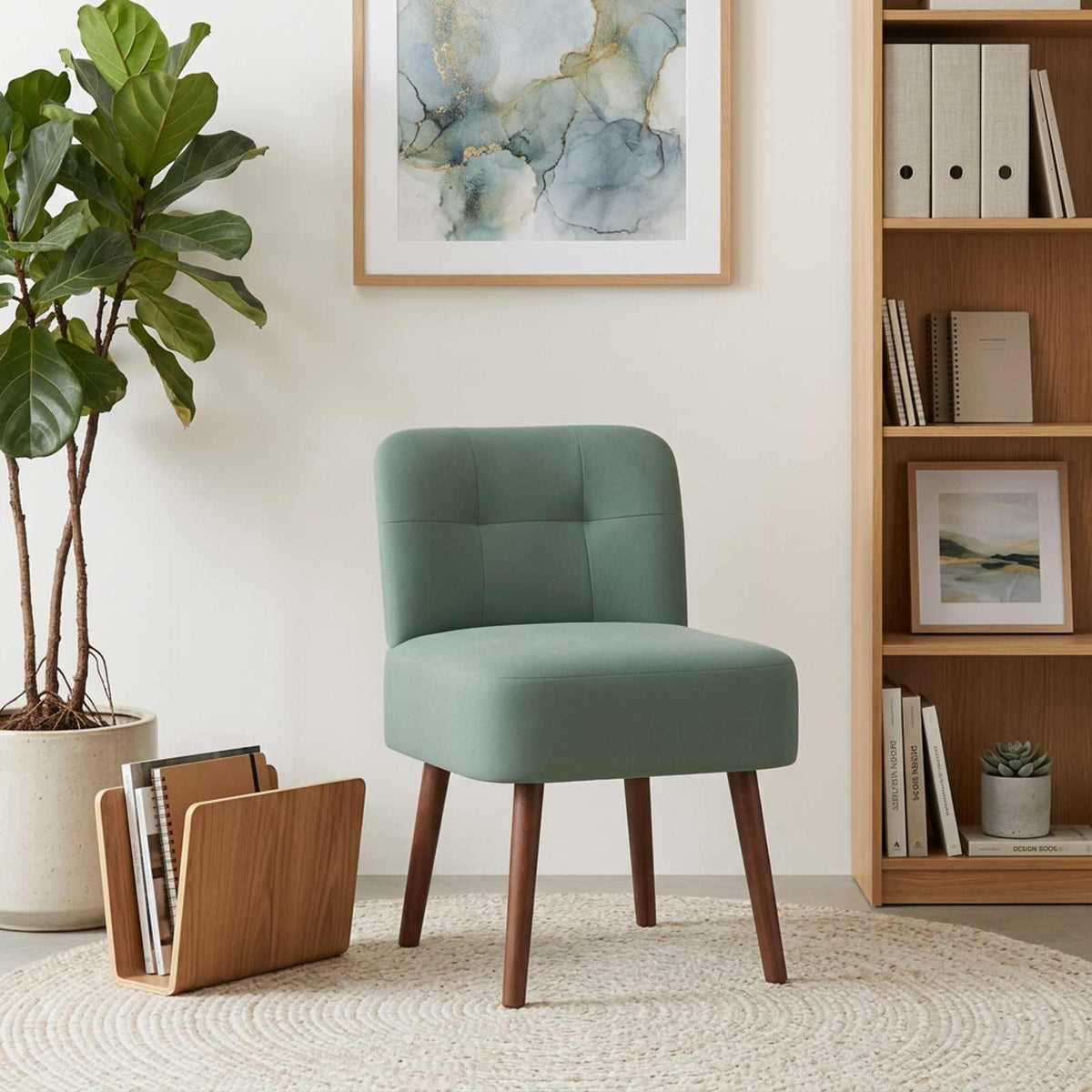 Slipper Chair Sea Green Velvet