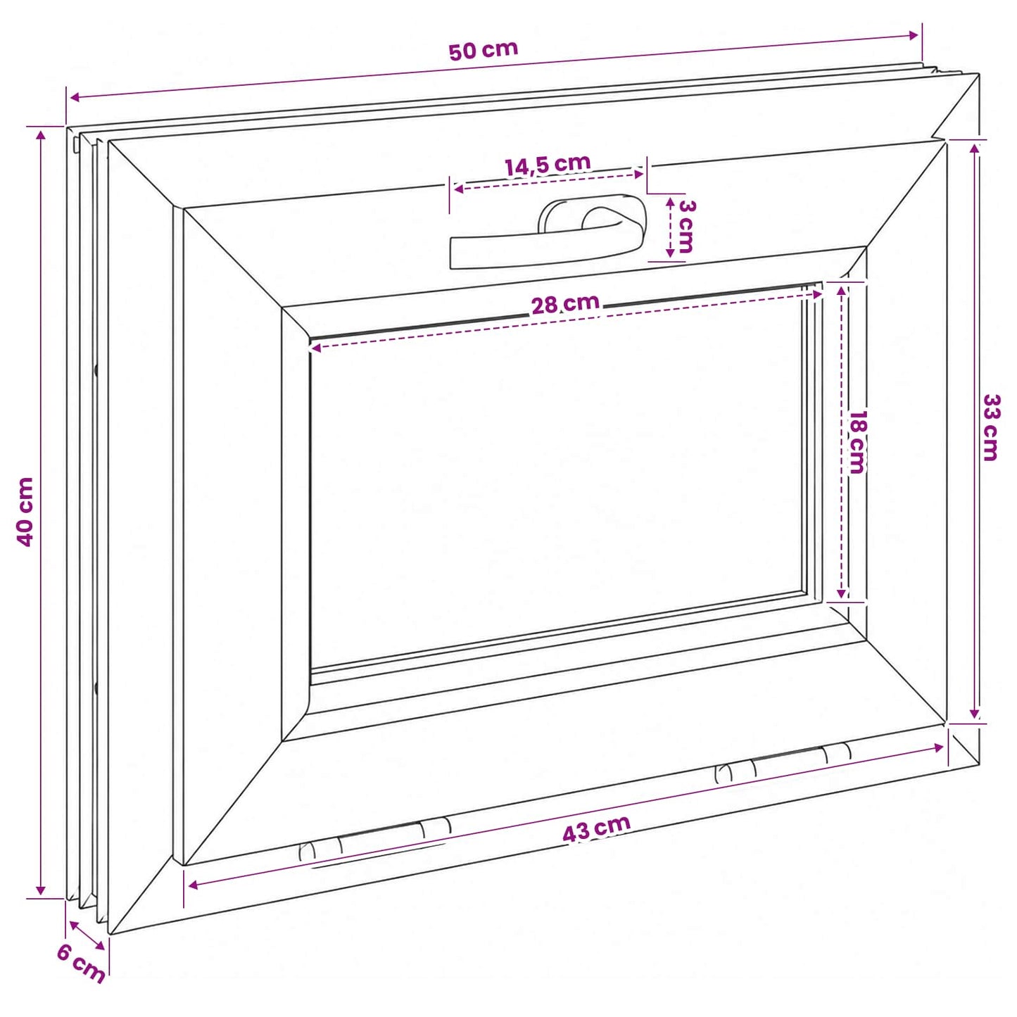 Basement Window Internal Colour White RISOR 50 x 40 cm