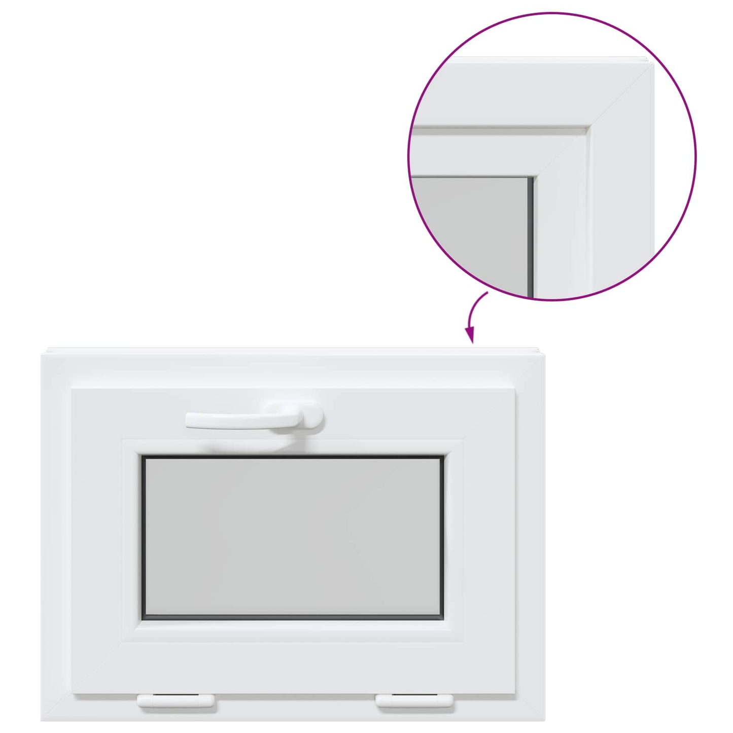 Basement Window Internal Colour White RISOR 55 x 40 cm