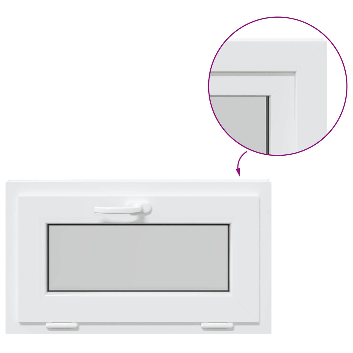 Basement Window Internal Colour White RISOR 65 x 40 cm