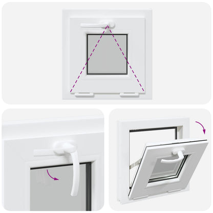 Basement Window Internal Colour White RISOR 45 x 45 cm