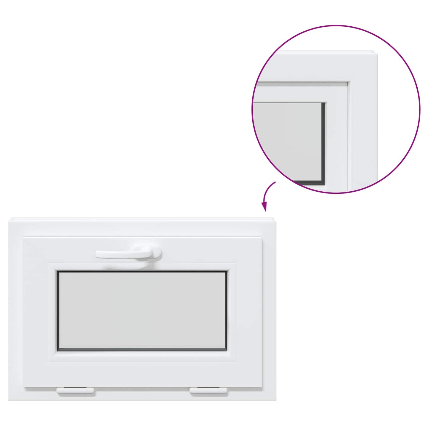 Basement Window Internal Colour White RISOR 65 x 45 cm