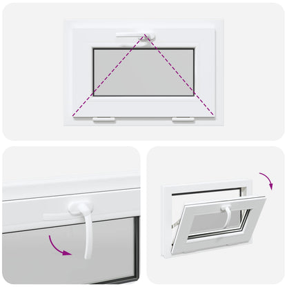 Basement Window Internal Colour White RISOR 65 x 45 cm