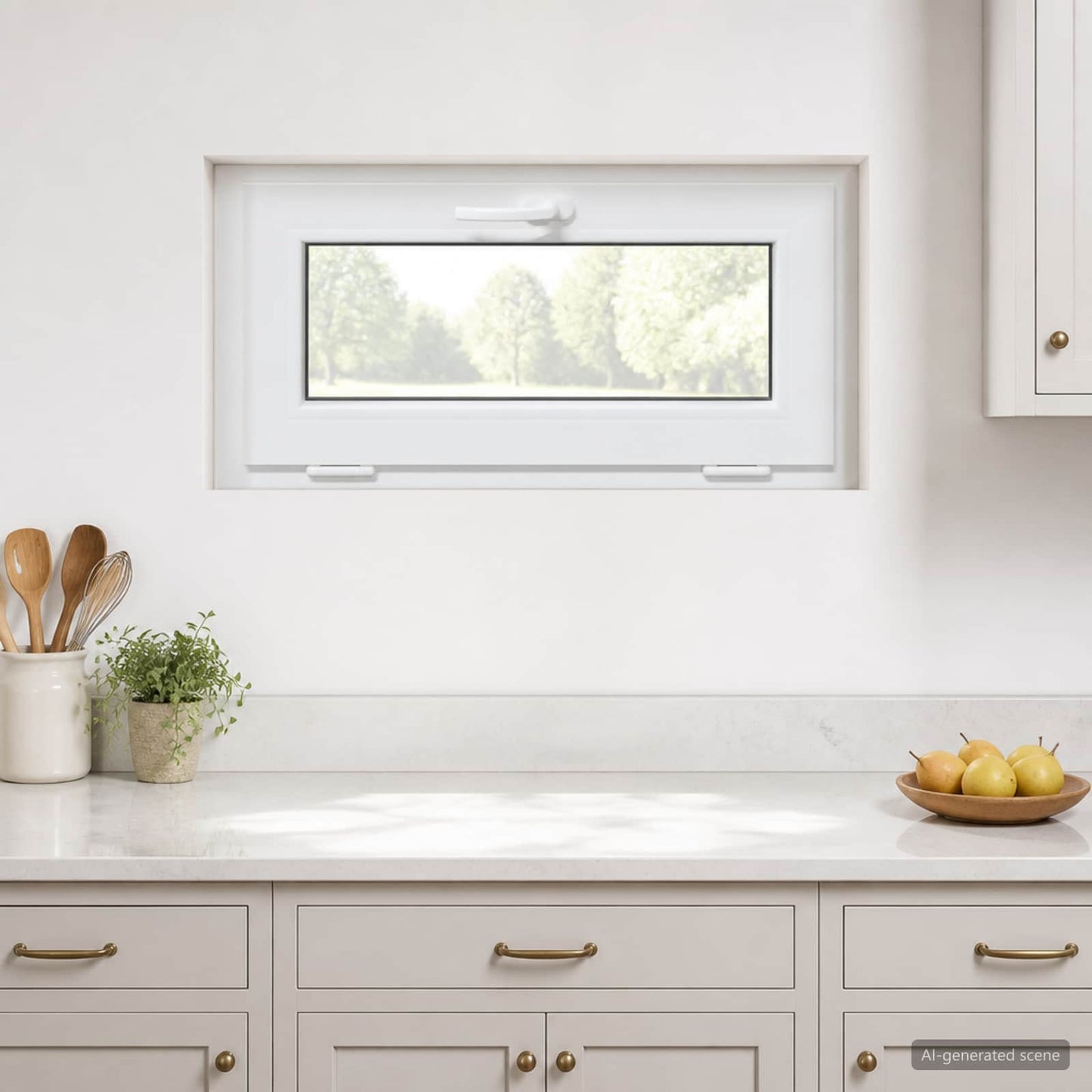 Basement Window Internal Colour White RISOR 80 x 45 cm