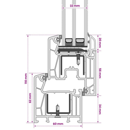 Tilt Basement Window RISOR 40 x 40 cm PVC and Clear Plain Glass