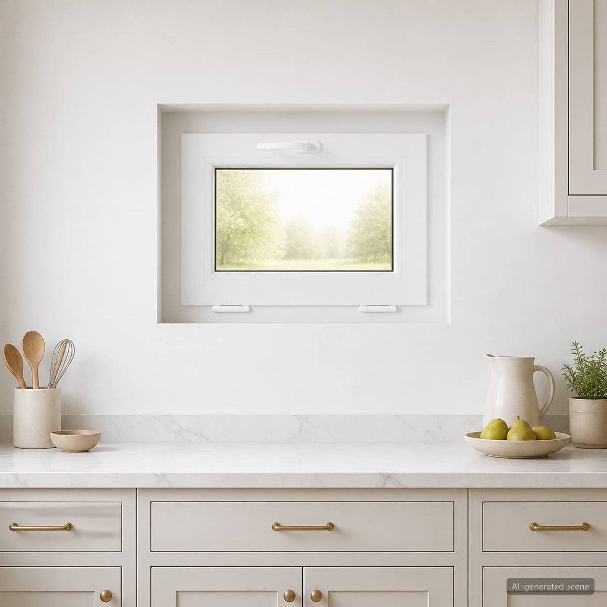 Basement Window Internal Colour White RISOR 55 x 40 cm