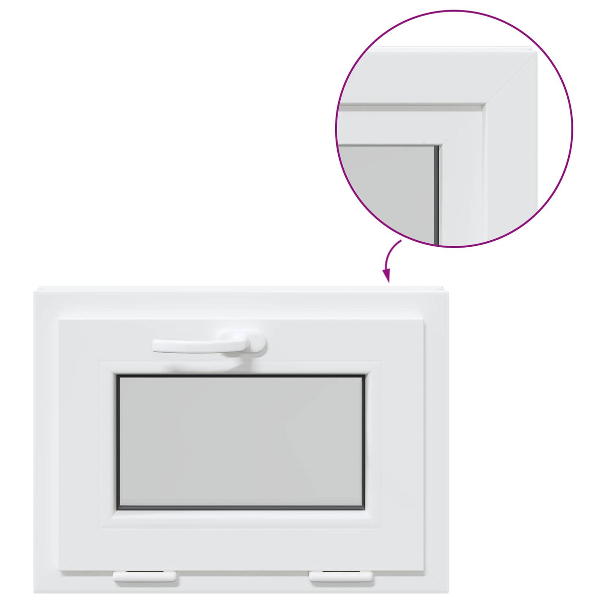 Basement Window Internal Colour White RISOR 55 x 40 cm