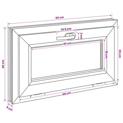 Basement Window Internal Colour White RISOR 65 x 40 cm